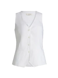 The Jones Linen-Blend Button-Front Vest