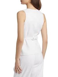 The Jones Linen-Blend Button-Front Vest