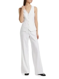 The Jones Linen-Blend Button-Front Vest