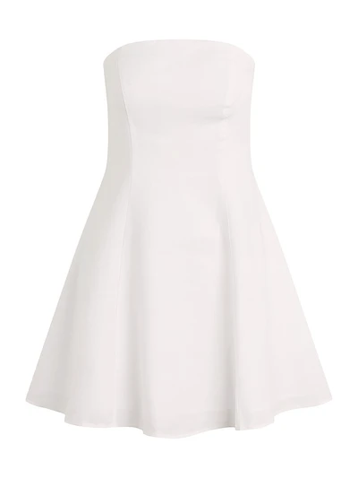 The Favorite Linen-Blend Strapless Minidress