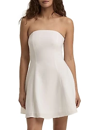 The Favorite Linen-Blend Strapless Minidress