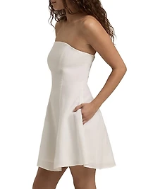 The Favorite Linen-Blend Strapless Minidress
