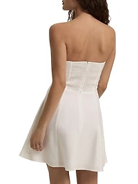 The Favorite Linen-Blend Strapless Minidress