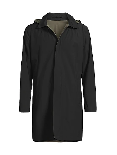 Reversible Stretch Nylon Hooded Jacket