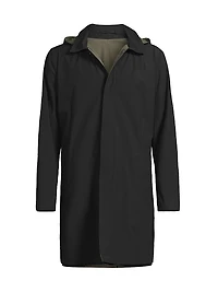 Reversible Stretch Nylon Hooded Jacket