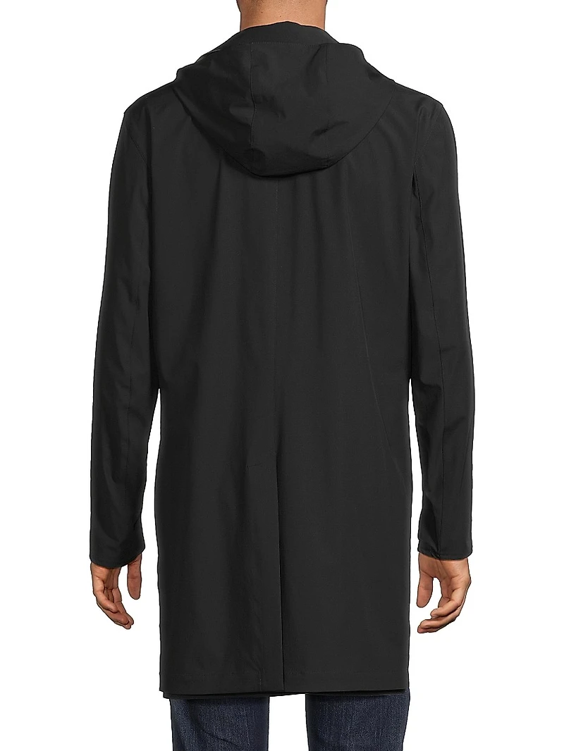 Reversible Stretch Nylon Hooded Jacket