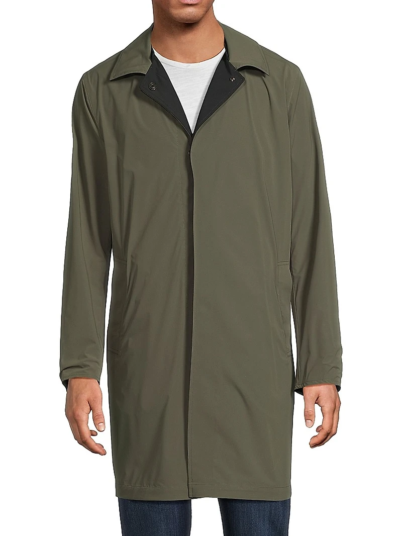 Reversible Stretch Nylon Hooded Jacket