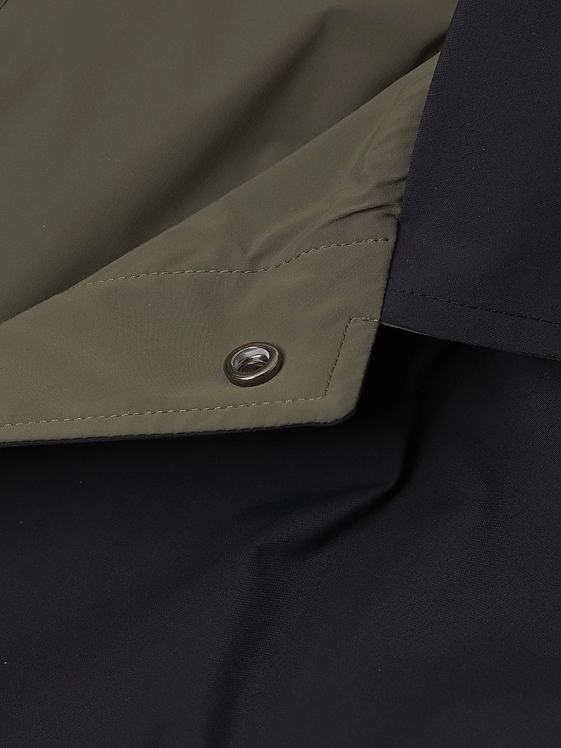 Reversible Stretch Nylon Hooded Jacket