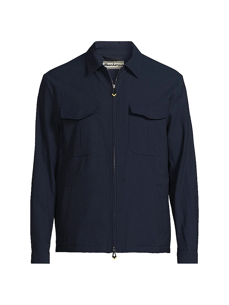 Seersucker Wool-Silk Jacket