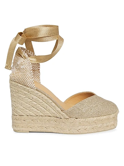 Chiara Linen Espadrille Wedges