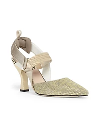 55MM Crystal FF Logo Slingback Pumps