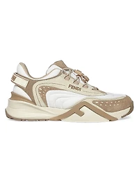 Flow Mesh & Leather Low-Top Sneakers