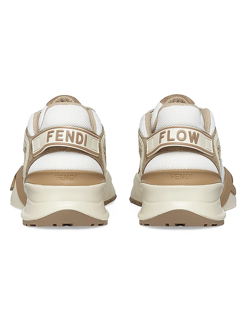 Flow Mesh & Leather Low-Top Sneakers