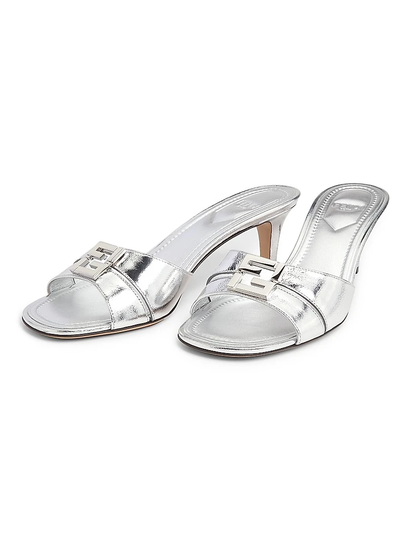 Fold 55MM Logo Metallic Leather Sandals