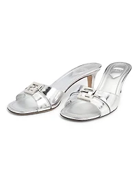 Fold 55MM Logo Metallic Leather Sandals