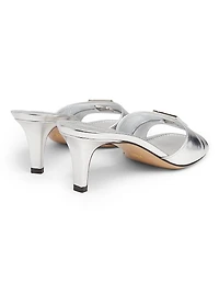 Fold 55MM Logo Metallic Leather Sandals