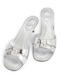 Fold 55MM Logo Metallic Leather Sandals