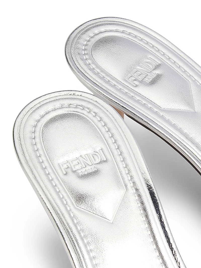 Fold 55MM Logo Metallic Leather Sandals