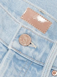 Rider Fray High-Rise Denim Bermuda Shorts