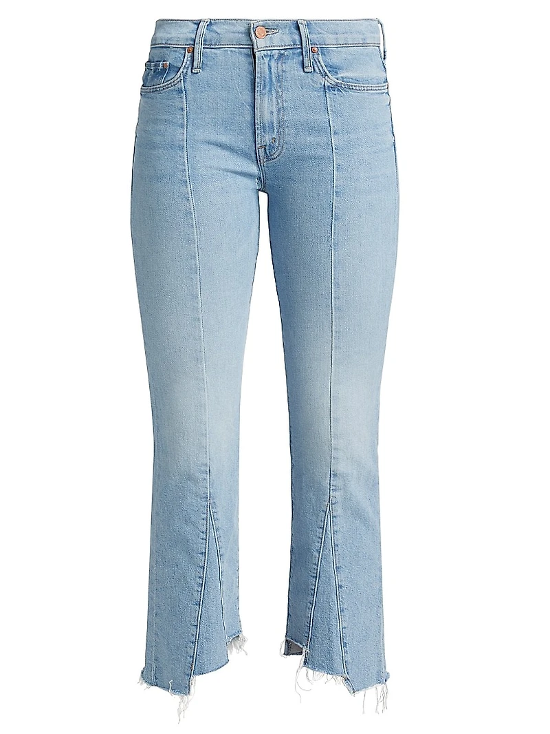 The Insider Pointy Fray Low-Rise Stretch Crop Jeans