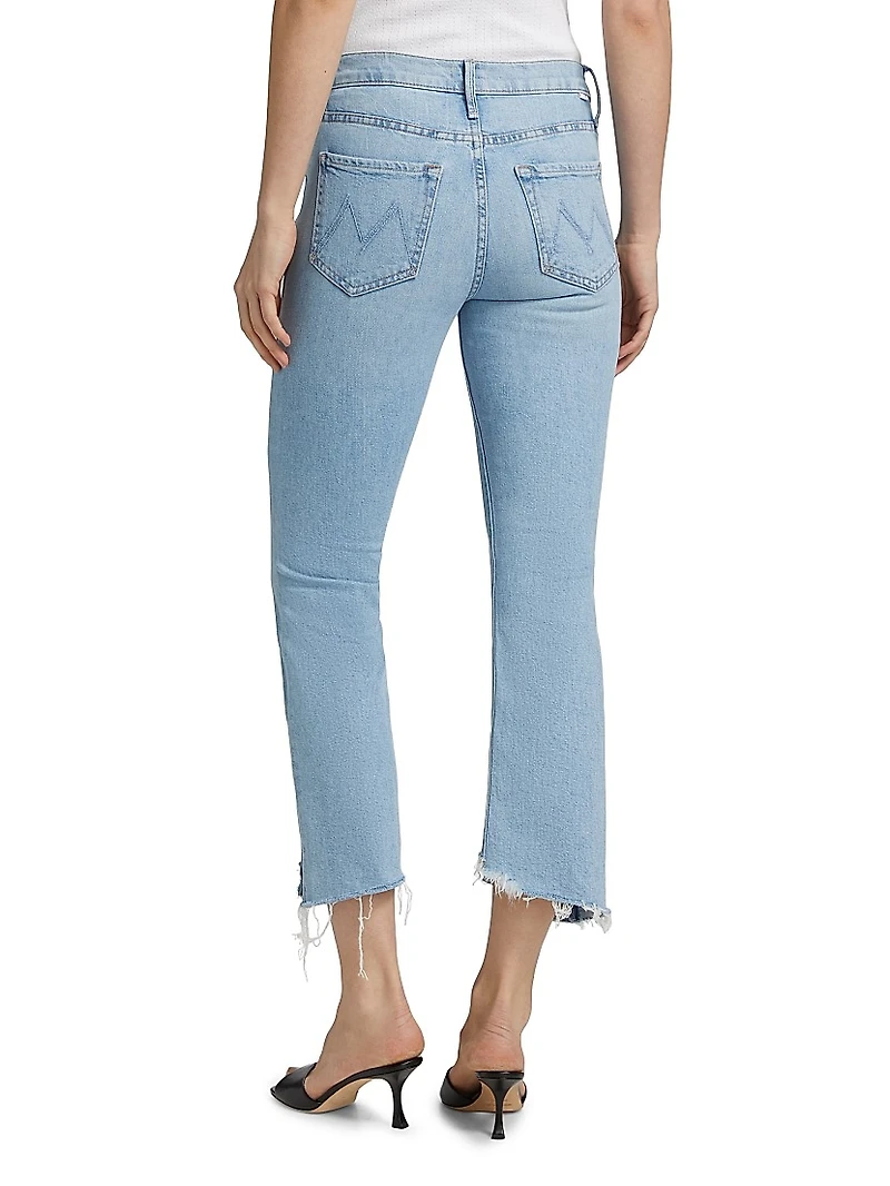 The Insider Pointy Fray Low-Rise Stretch Crop Jeans