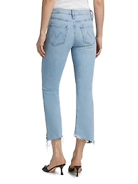 The Insider Pointy Fray Low-Rise Stretch Crop Jeans