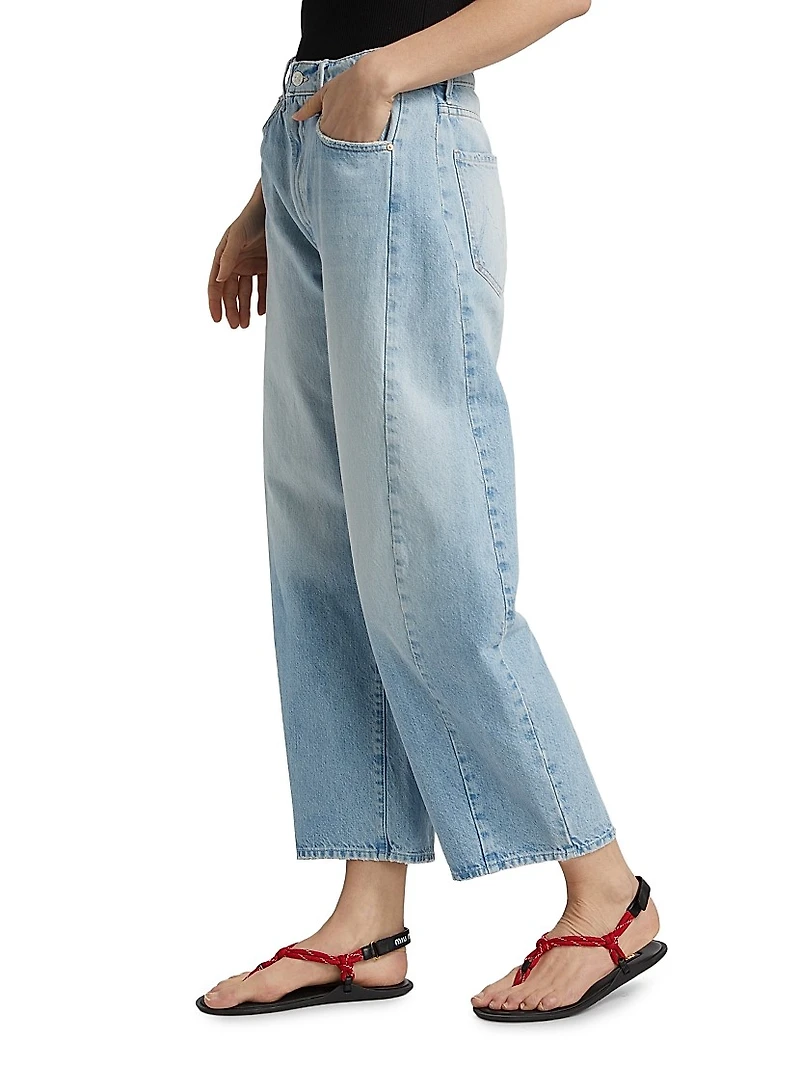 The Full Pipe Flood High-Rise Seamed Barrel-Leg Jeans