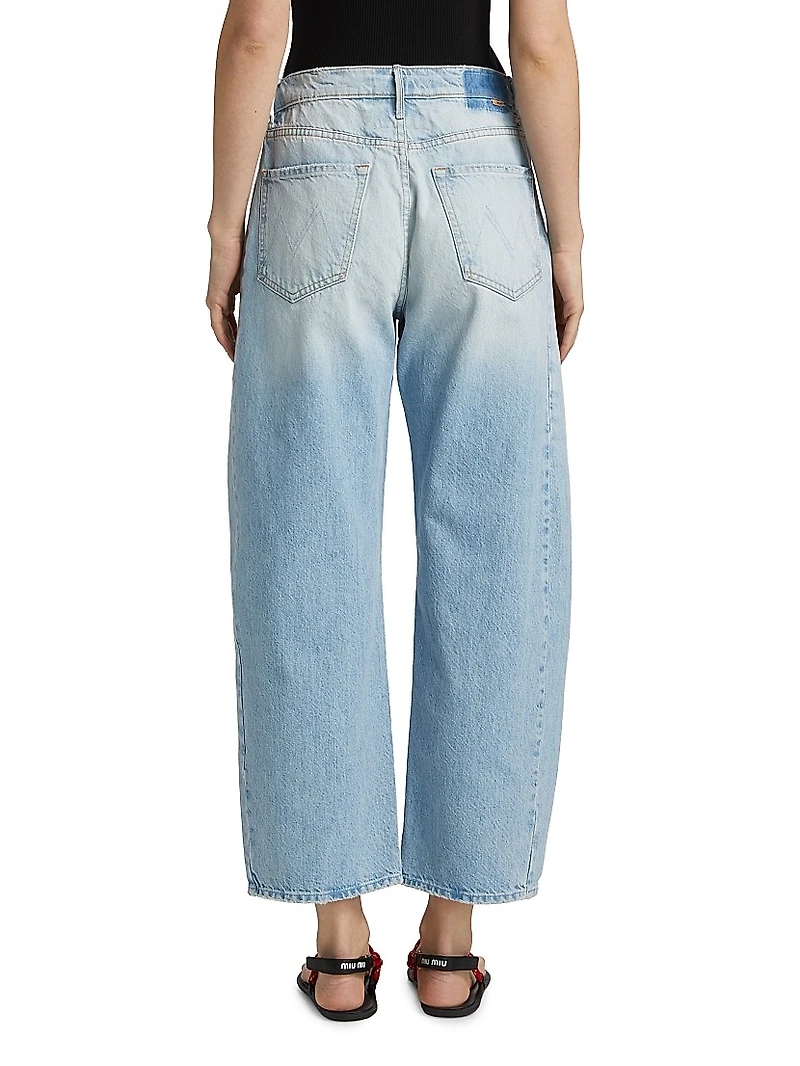 The Full Pipe Flood High-Rise Seamed Barrel-Leg Jeans
