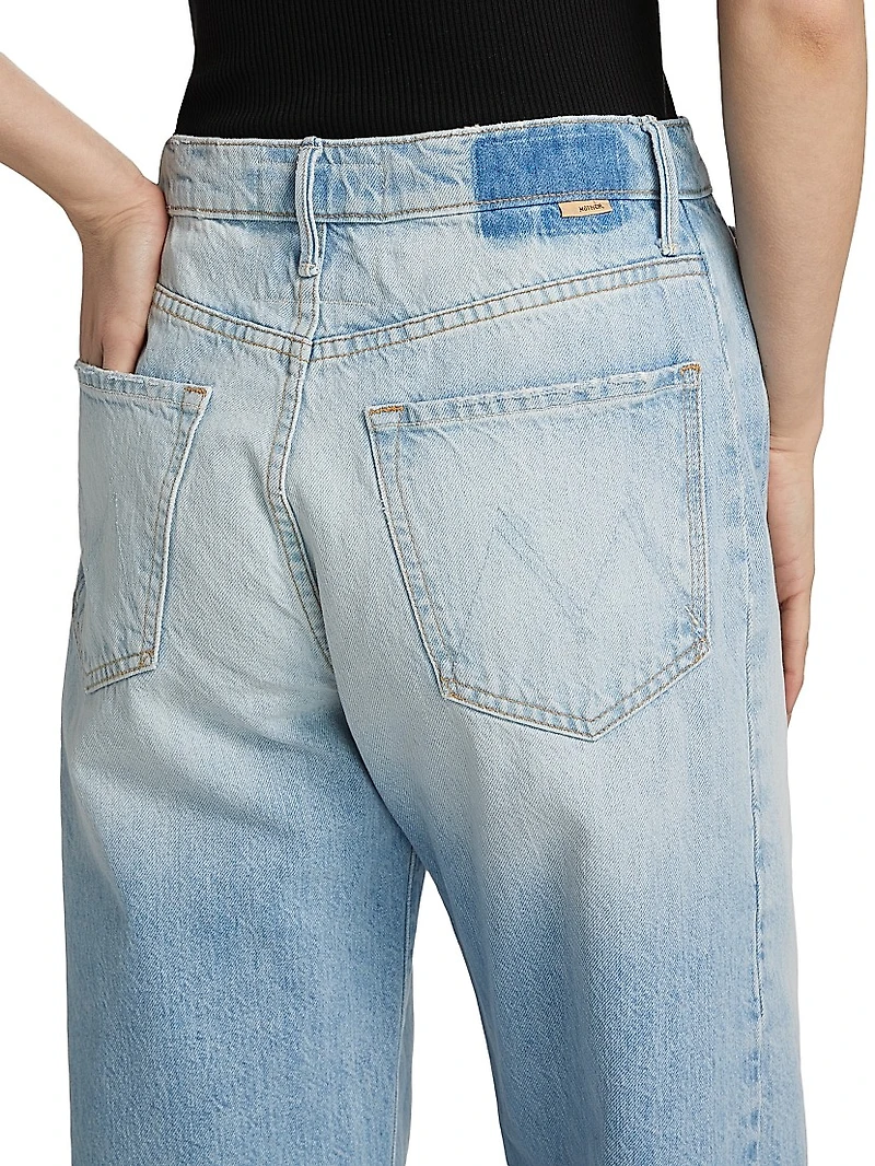 The Full Pipe Flood High-Rise Seamed Barrel-Leg Jeans