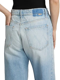 The Full Pipe Flood High-Rise Seamed Barrel-Leg Jeans