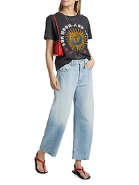 The Full Pipe Flood High-Rise Seamed Barrel-Leg Jeans
