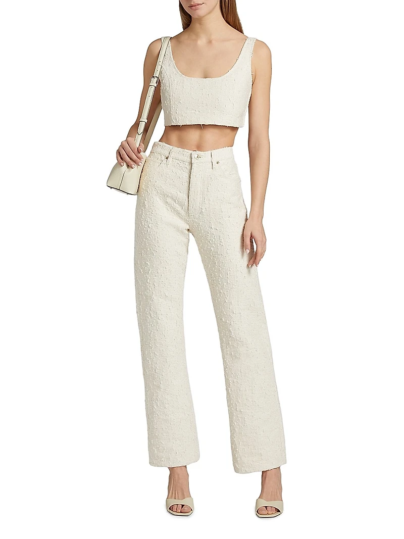 The Jacquard Sleeveless Crop Top