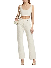 The Jacquard Sleeveless Crop Top