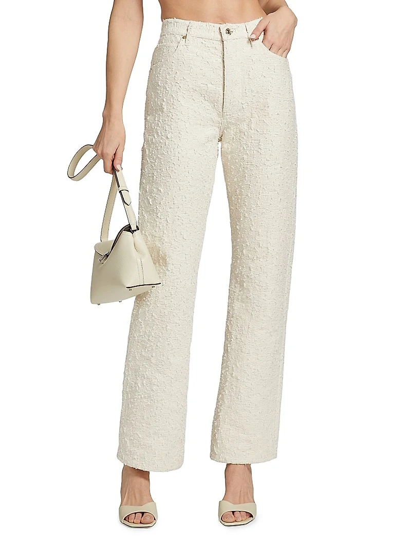 The Jacquard Vertical Cotton Barrel Pants