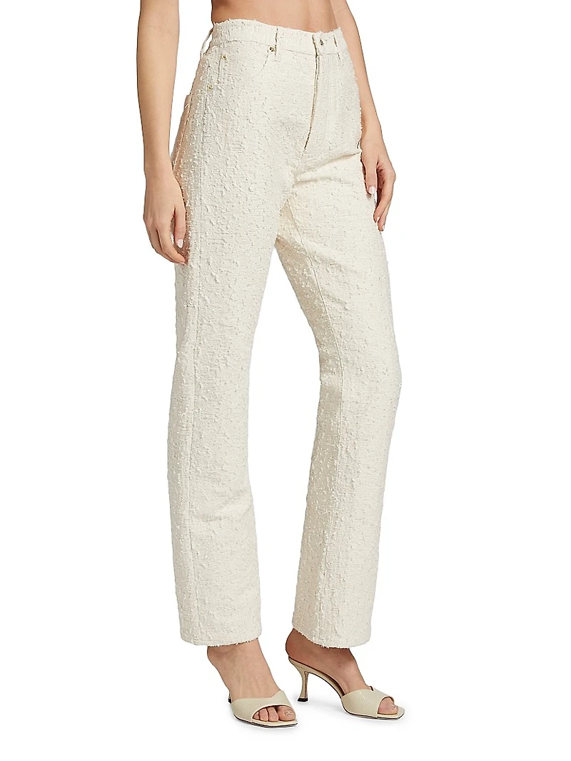 The Jacquard Vertical Cotton Barrel Pants