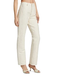 The Jacquard Vertical Cotton Barrel Pants