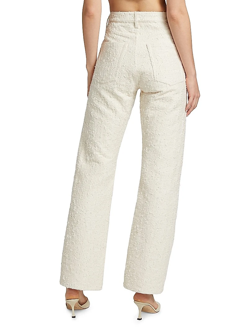 The Jacquard Vertical Cotton Barrel Pants