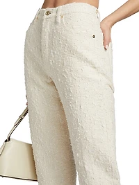 The Jacquard Vertical Cotton Barrel Pants