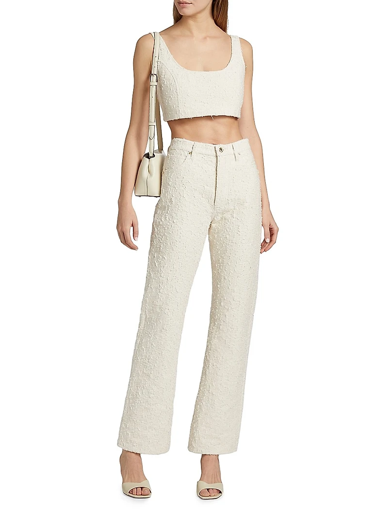 The Jacquard Vertical Cotton Barrel Pants