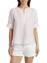 V-Neck Popover Cotton Top