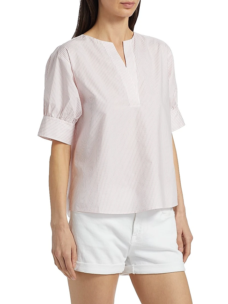 V-Neck Popover Cotton Top
