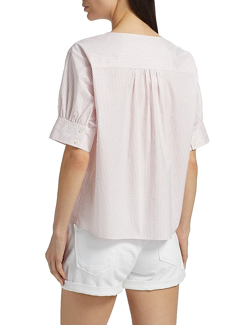 V-Neck Popover Cotton Top