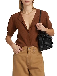 Cashmere Pointelle-Knit Cardigan