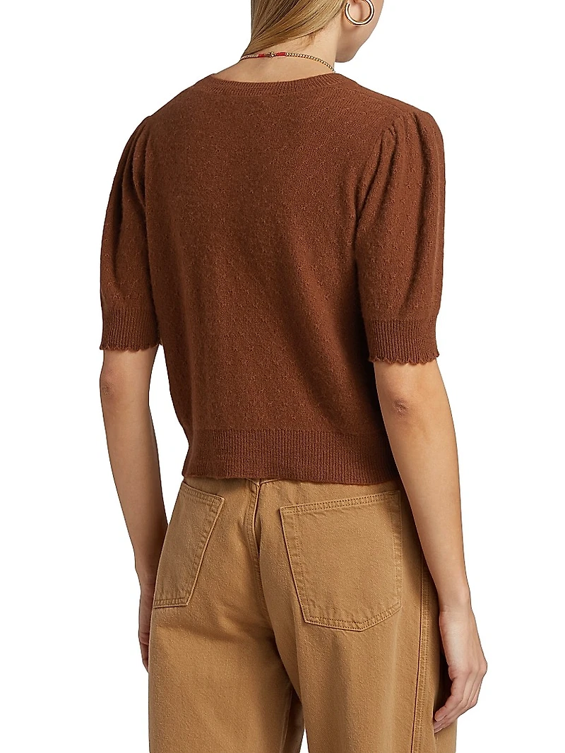 Cashmere Pointelle-Knit Cardigan