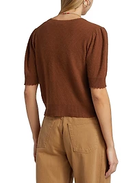 Cashmere Pointelle-Knit Cardigan