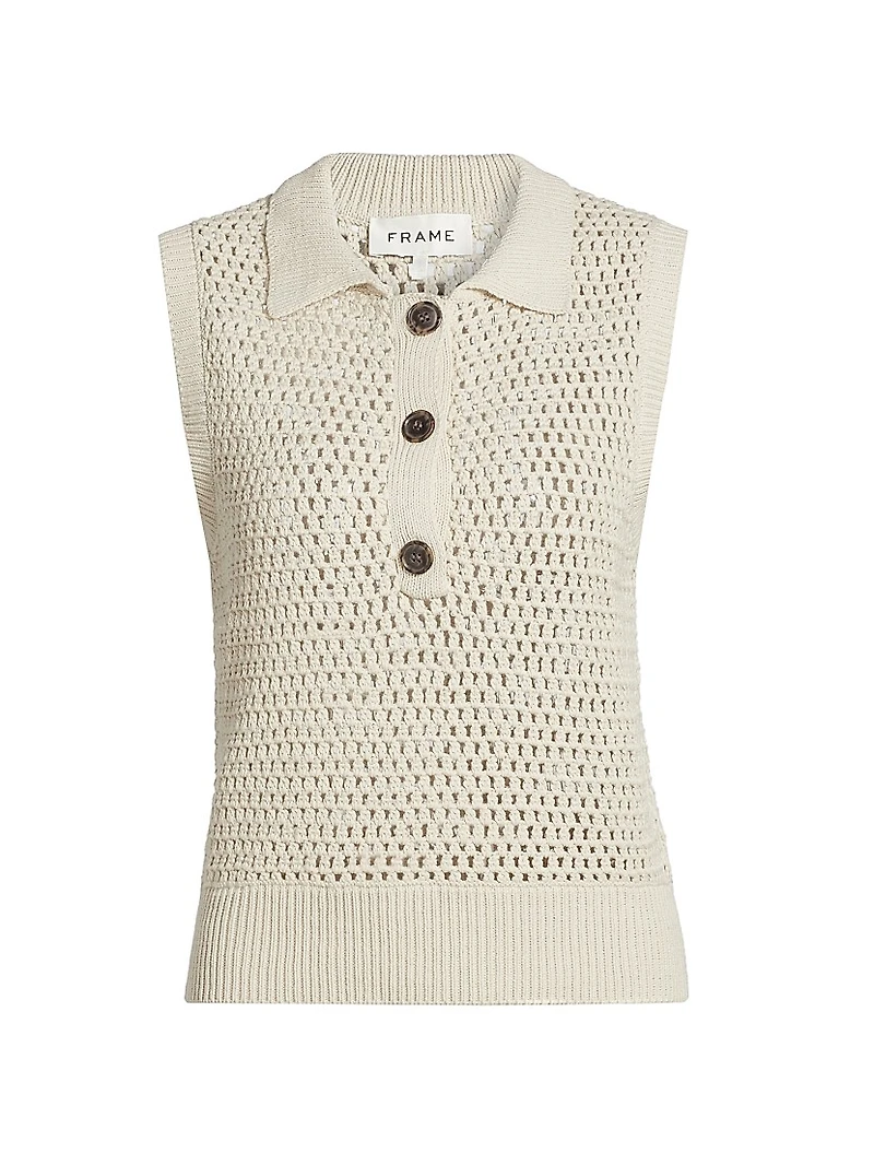 The Polo Crocheted Cotton Vest