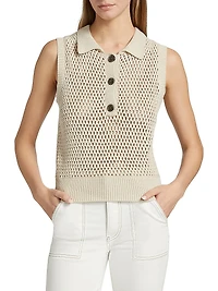 The Polo Crocheted Cotton Vest
