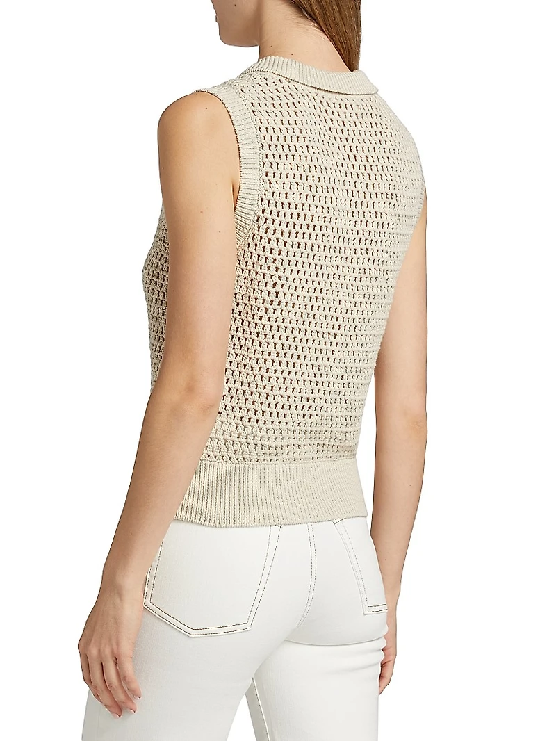 The Polo Crocheted Cotton Vest