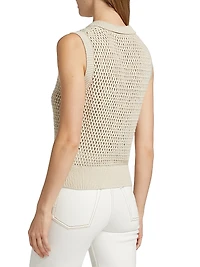 The Polo Crocheted Cotton Vest