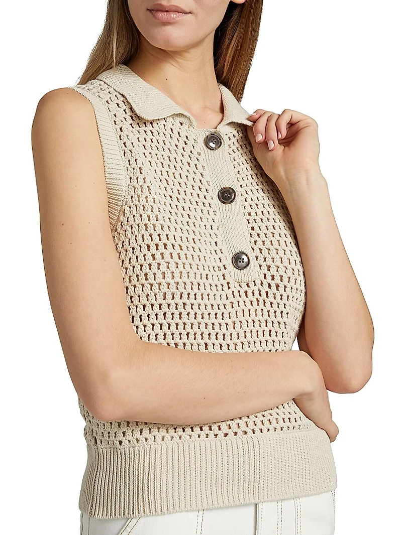 The Polo Crocheted Cotton Vest